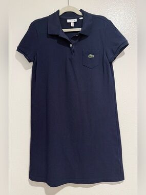 Lacoste Navy Blue Girls' Polo Dress with Croc Patch